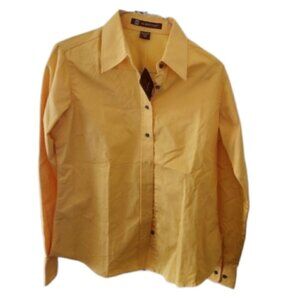 Harriton New With Tags Yellow Long Sleeve Button Down Shirt